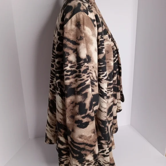 CHRISTOPHER & BANKS ANIMAL PRINT JACKET SIZE XL BROWN-BLACK-TAN NWT - Picture 3 of 8